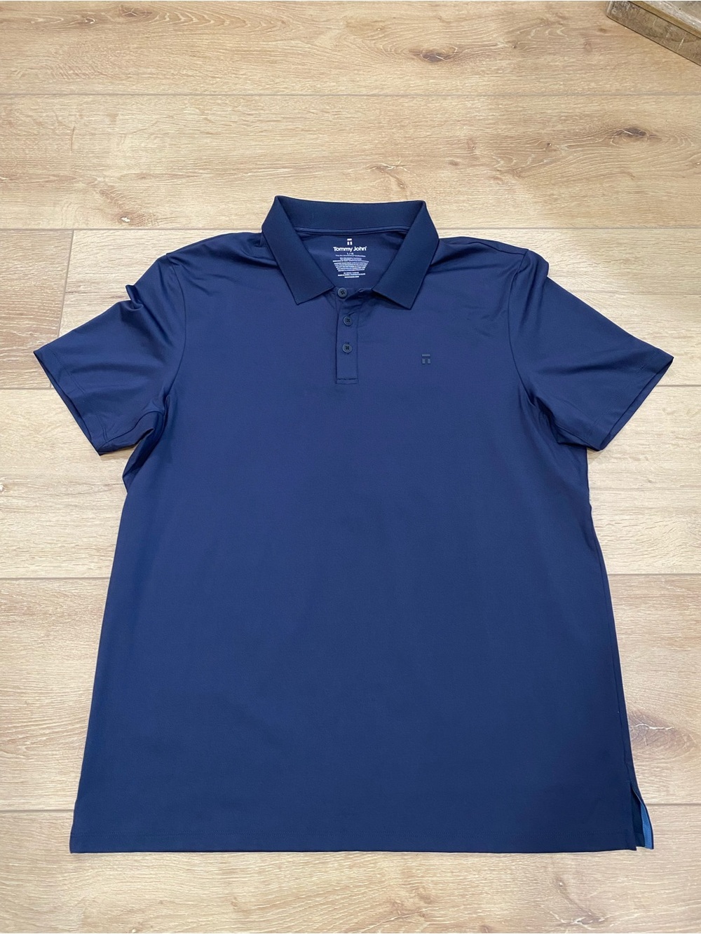 Tommy John Polo Shirt Men’s Large Navy Blue Golf Preppy Casual Logo July 4th